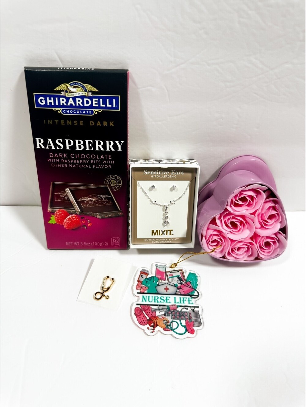 Nurses Gift Box with Raspberry Dark Chocolate, Pink Rose Box - Picture 11 of 11